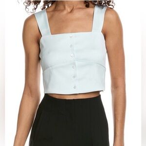 NWT Kooples Women's Light Mint Square Neck Crop Top
